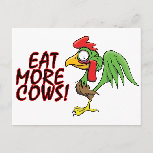 CARTE POSTALE MANGEZ PLUS DE VACHES ! (Devant)