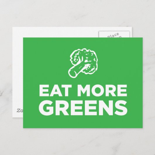 Carte Postale Mangez plus de verts (Devant / Derrière)