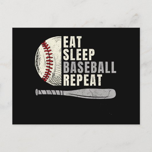Carte Postale Mangez Sleep Baseball Répéter Funny Baseball Playe (Devant)