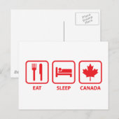 Carte Postale Mangez Sleep Canada (Devant / Derrière)