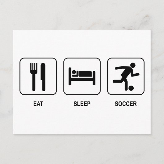 Carte Postale Mangez Sleep Soccer (Devant)