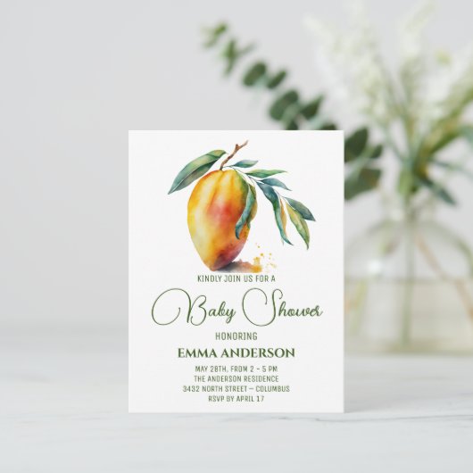 Carte Postale Mango tropical | BABY SHOWER (Debout devant)
