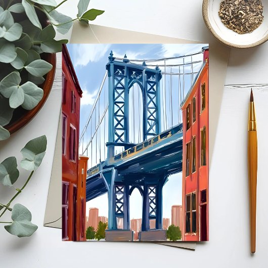 Carte Postale Manhattan Bridge New York City Peinture