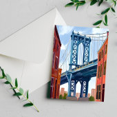 Carte Postale Manhattan Bridge New York City Peinture