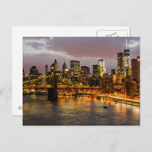 Carte postale Manhattan Bridge, New York États-Uni (Devant / Derrière)