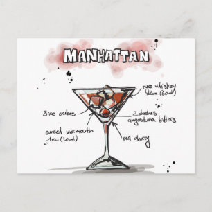 Carte Postale Manhattan Drink Recette Conception
