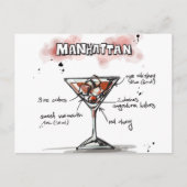 Carte Postale Manhattan Drink Recette Conception (Devant)