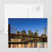 Carte Postale Manhattan et Brooklyn Bridge à Dusk (Devant / Derrière)