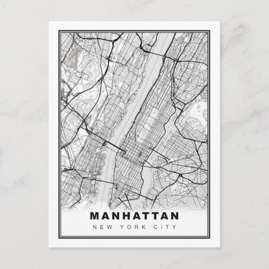 Carte Postale Manhattan Map (Devant)