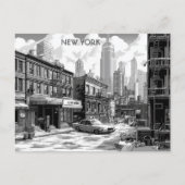 Carte Postale Manhattan New York Black and White Travel (Devant)