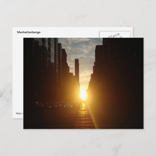 Carte postale Manhattanhenge (Devant / Derrière)