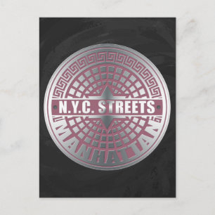 Carte Postale Manhole Covers Manhattan