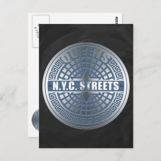Carte Postale Manhole Covers Queens (Devant / Derrière)