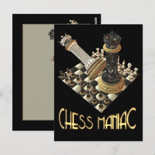 Carte Postale Maniac d'échecs (Devant / Derrière)