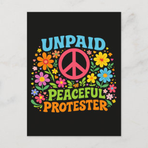 Carte Postale Manifestant Pacifique Impayé Rétro Activisme Pour