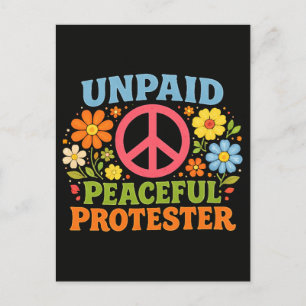 Carte Postale Manifestant Pacifique Impayé Rétro Activisme Pour