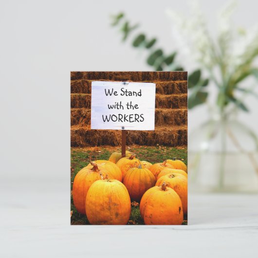 Carte Postale Manifestation citrouille - Sans emploi (Debout devant)