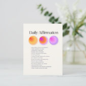 Carte Postale manifestation d'affirmations quotidiennes (Debout devant)