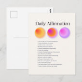 Carte Postale manifestation d'affirmations quotidiennes (Devant / Derrière)