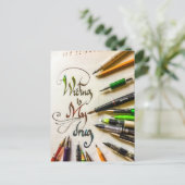 Carte Postale Manifeste de l'écrivain fou stylos et crayons (Debout devant)