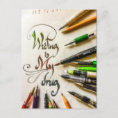 Carte Postale Manifeste de l'écrivain fou stylos et crayons (Devant)