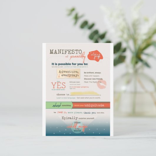Carte Postale Manifeste inspirant (Debout devant)