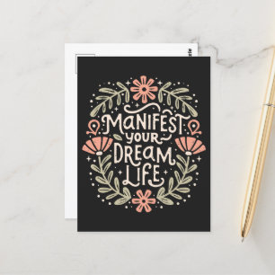 Carte Postale Manifeste l'affirmation de vie de vos rêves