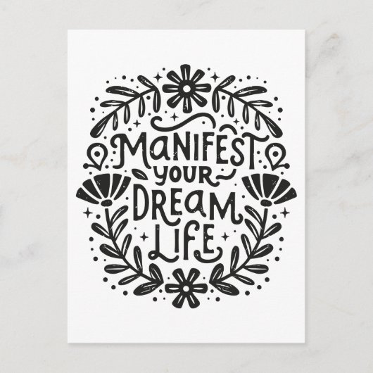Carte Postale Manifeste votre vie de rêve affirmation spirituell (Devant)