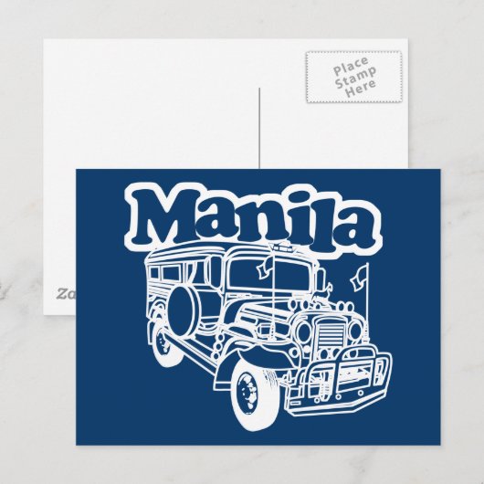 Carte Postale Manille Jeepney (Devant / Derrière)