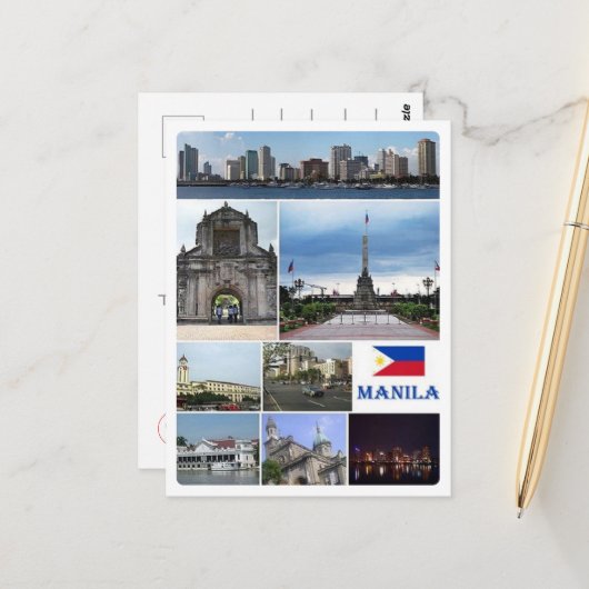 Carte Postale Manille - Philippines - Mosaic - (Devant/Arrière en situation)