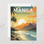 Carte Postale Manille Philippines Travel Art Vintage (Devant / Derrière)