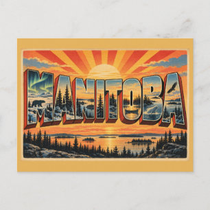Carte Postale Manitoba Canada Forêt Boréale Toundra Art