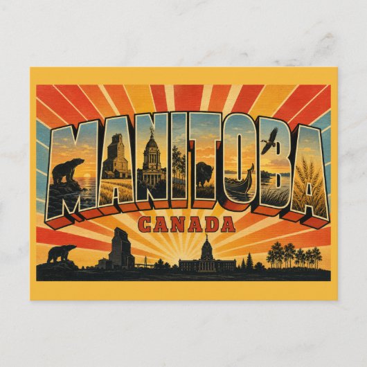 Carte Postale Manitoba Canada Vintage (Devant)