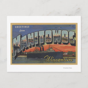 Carte Postale Manitowoc, Wisconsin - Scènes de grandes lettres