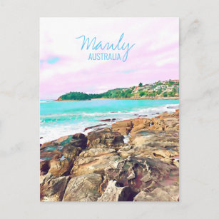 Carte Postale Manly Beach surf océanique Australie Voyage
