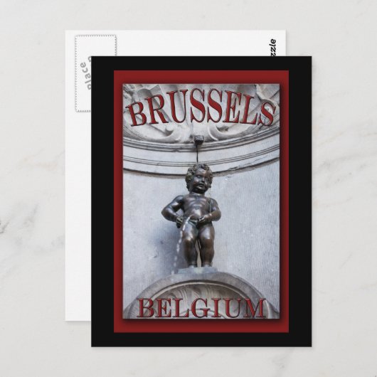 Carte Postale Mannekin Pis (Devant / Derrière)