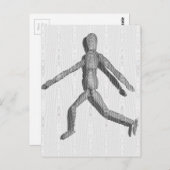Carte Postale Mannequin humain en bois (Devant / Derrière)