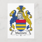 Carte Postale Manners Family Crest (Devant)