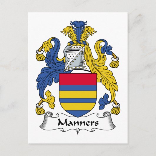 Carte Postale Manners Family Crest (Devant)