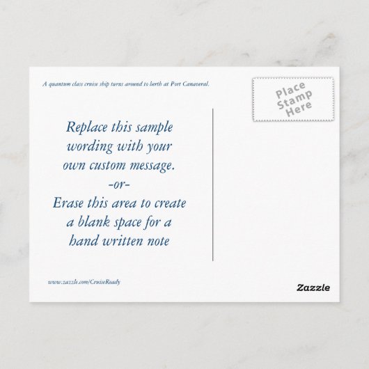 Carte Postale Manoeuvres quantiques Canaveral (Dos)