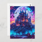 Carte Postale Manoir hanté | Bonne Halloween (Devant / Derrière)