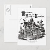 Carte Postale manoir vintage hanté moderne (Devant / Derrière)