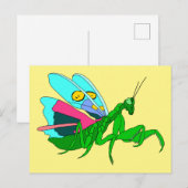 Carte Postale Mantis de prière colorée (Devant / Derrière)