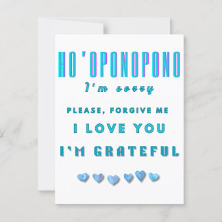 Carte Postale Mantra de guérison Ho'oponopono – Spirituel bleu c