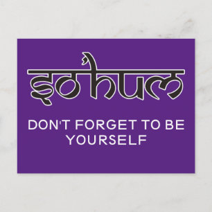Carte Postale Mantra SO HUM - contour noir et blanc plat