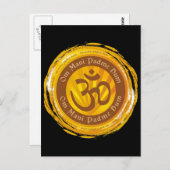 Carte Postale Mantra tibétain avec symbole Aum (Devant / Derrière)