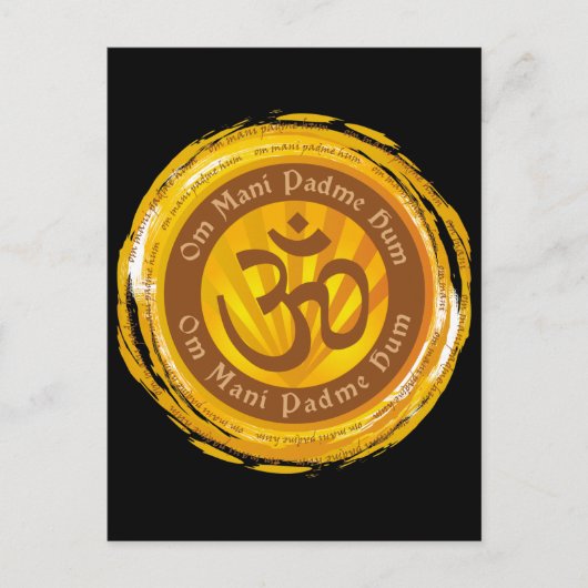 Carte Postale Mantra tibétain avec symbole Aum (Devant)