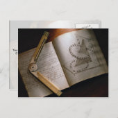 Carte Postale Manuel de calcul et règle de l'architecte victorie (Devant / Derrière)