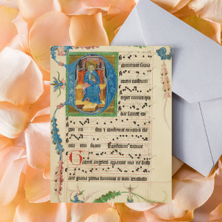 Carte Postale Manuscrit de Chant médiéval Grégorien