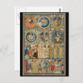 Carte Postale Manuscrit enluminé chrétien médiéval  (Devant / Derrière)